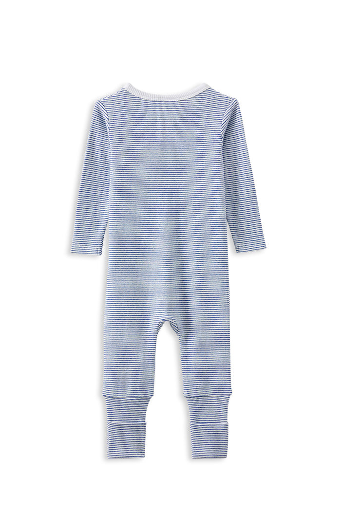 Blue Stripe Zip Romper