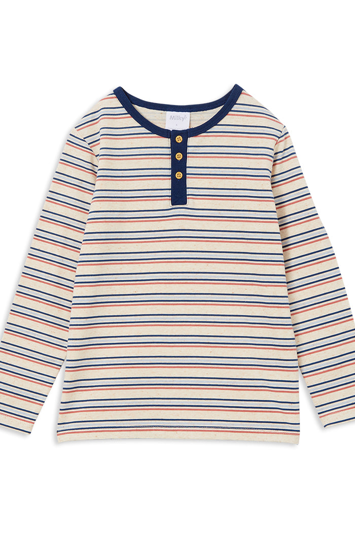 Natural Stripe Henley W24