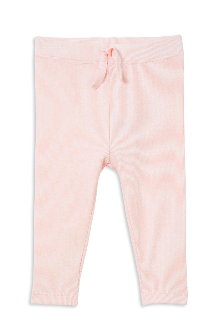 Powder Pink Rib Baby Pant