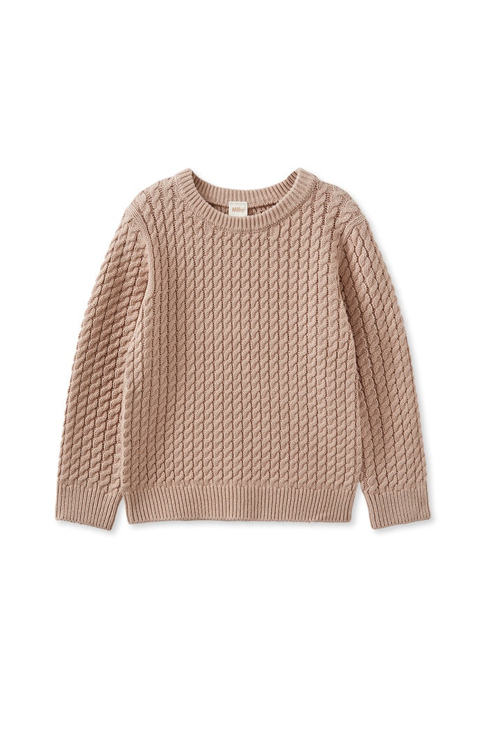 Mocha Cable Knit Jumper