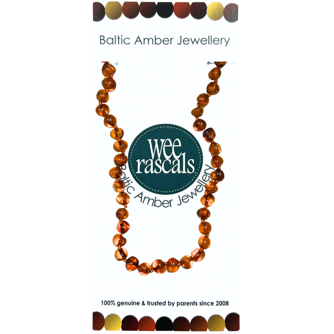 Amber Beads | Child Necklace | Cognac