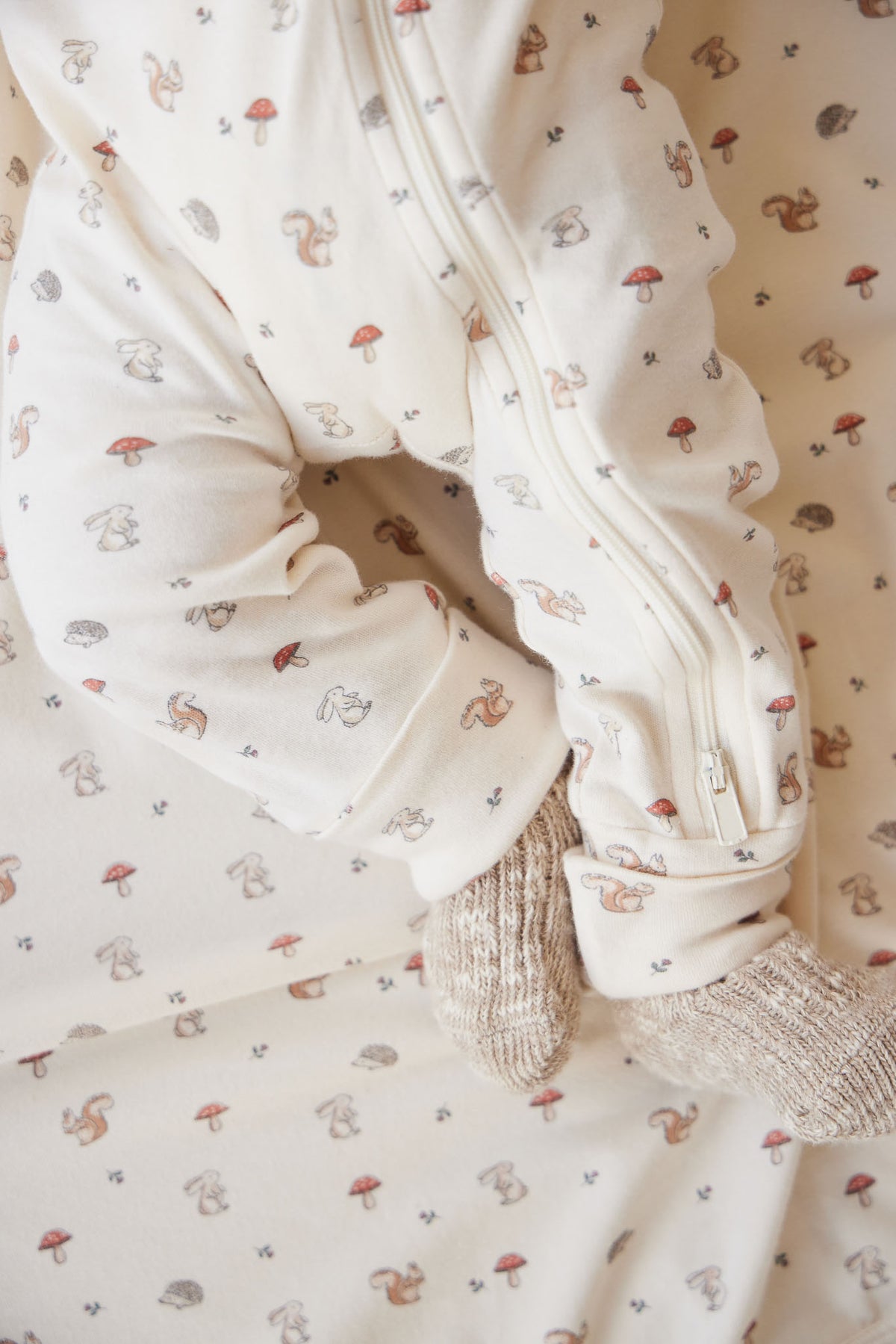 Organic Cotton Reese Zip Onepiece | Woodland Friends