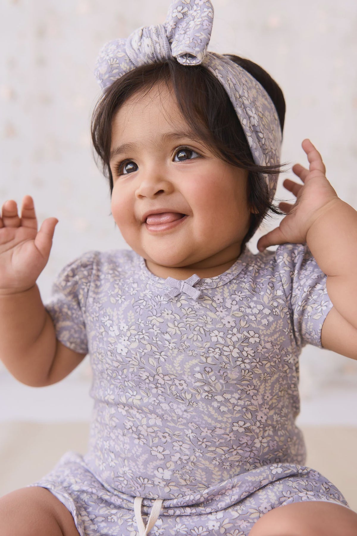 Organic Cotton Cap Sleeve Bodysuit | April Lilac