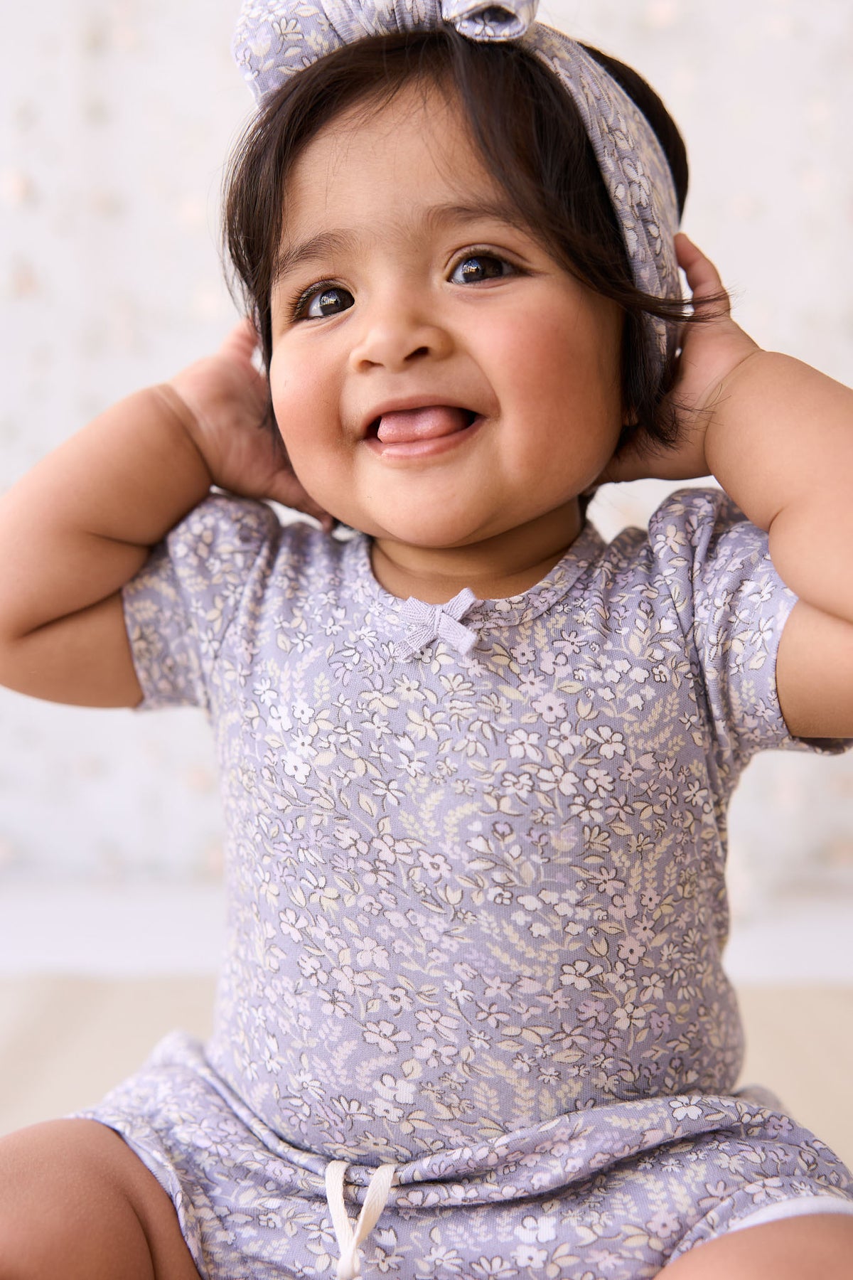 Organic Cotton Cap Sleeve Bodysuit | April Lilac