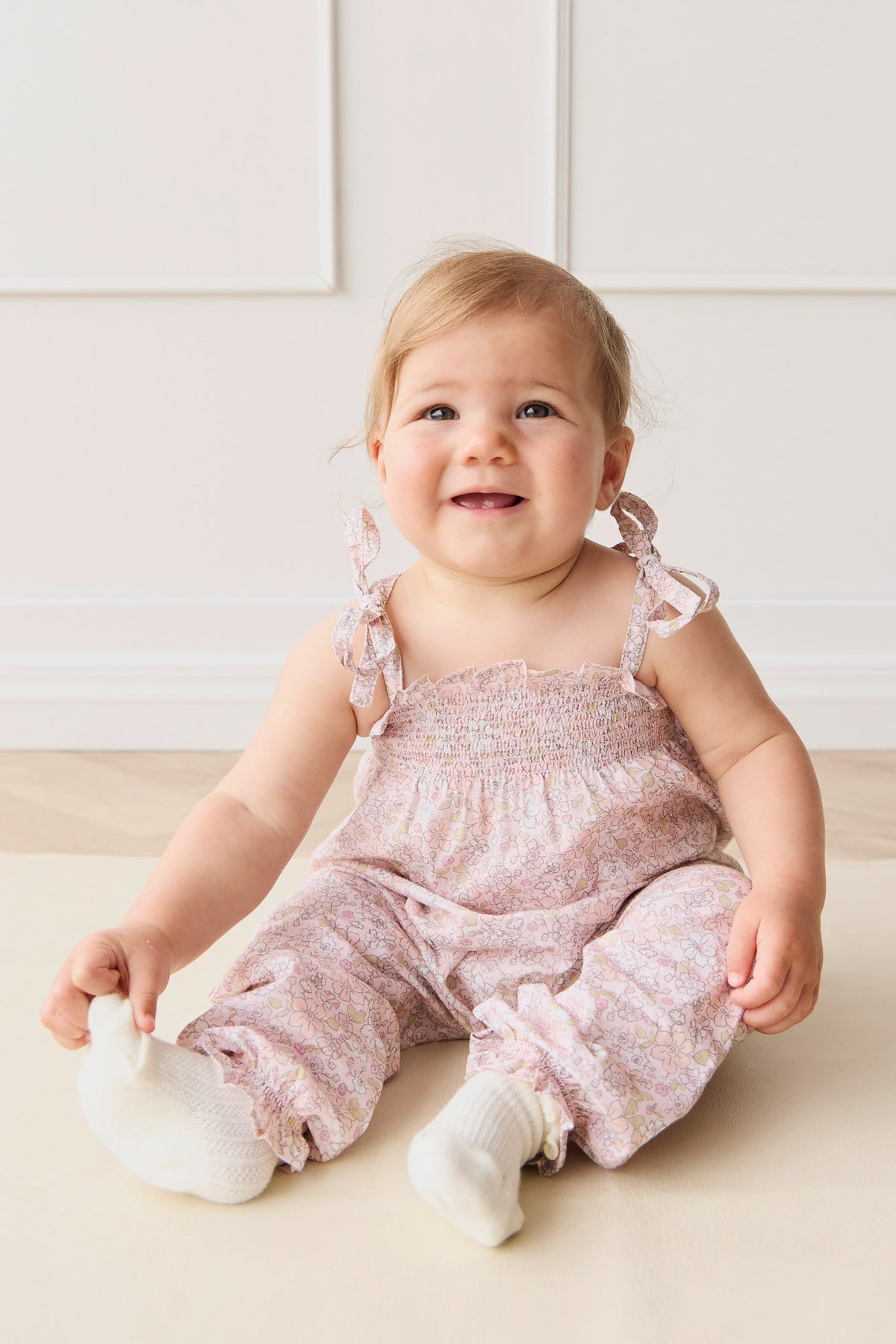 Organic Cotton Summer Playsuit | Chloe Mauve