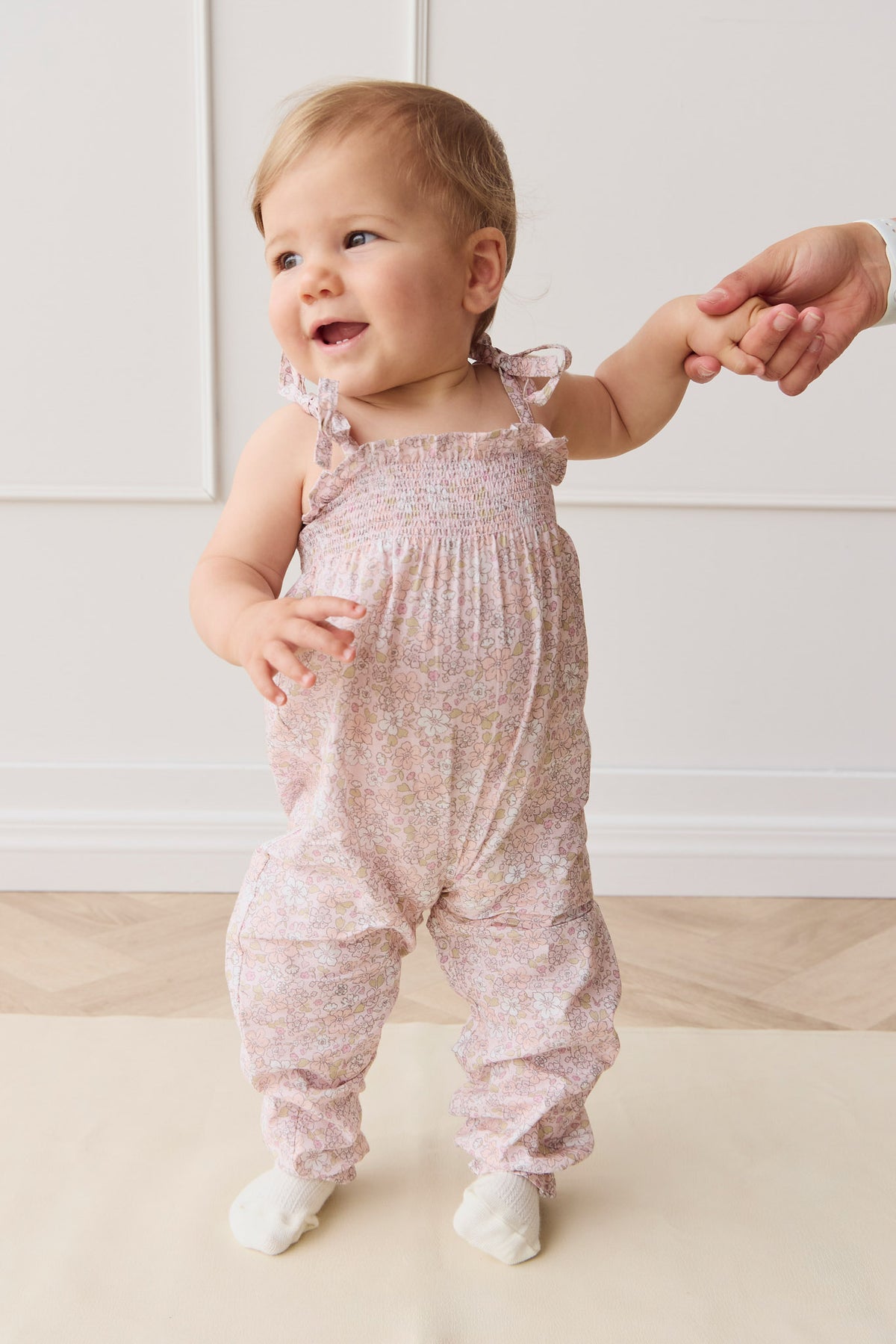 Organic Cotton Summer Playsuit | Chloe Mauve