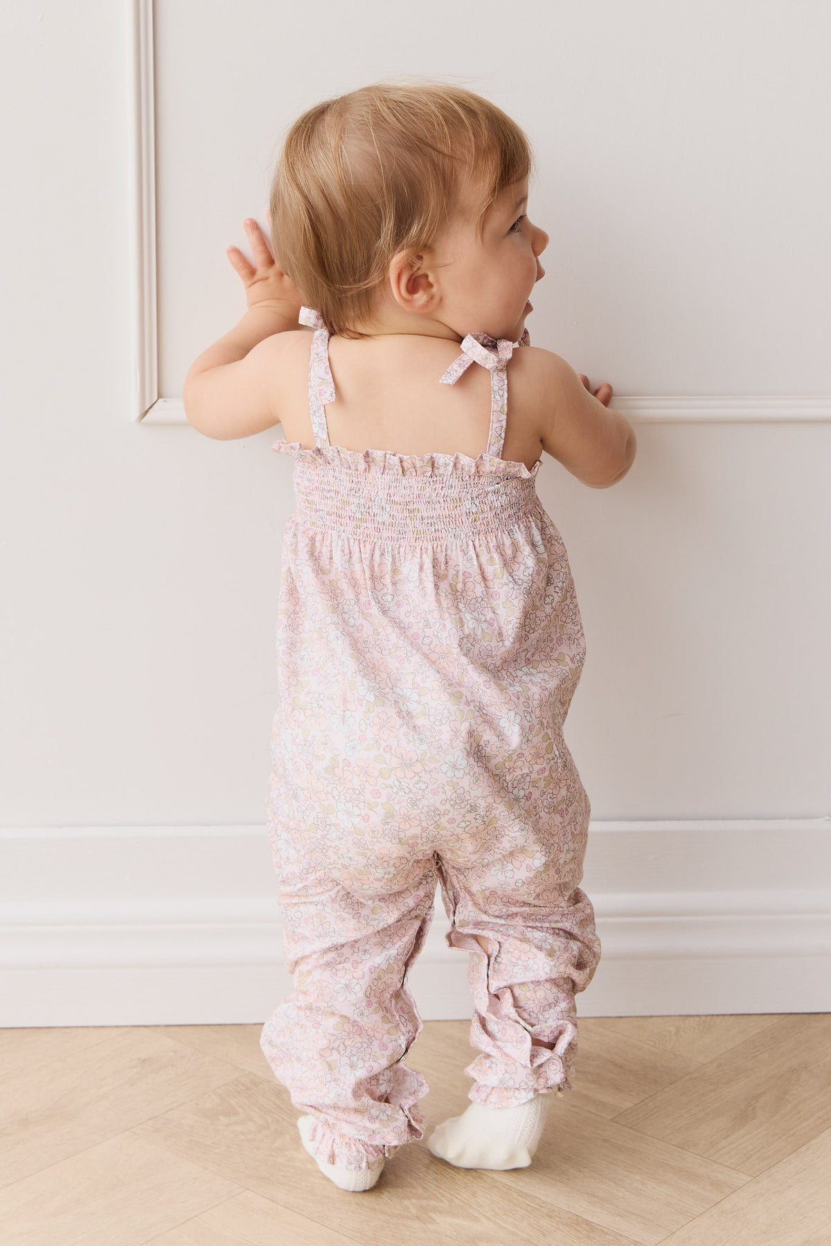 Organic Cotton Summer Playsuit | Chloe Mauve