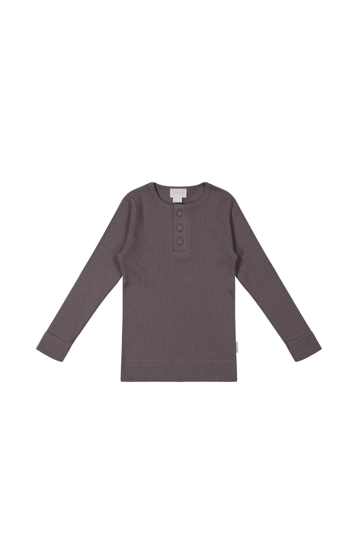 Organic Cotton Modal Long Sleeve Henley | Carob