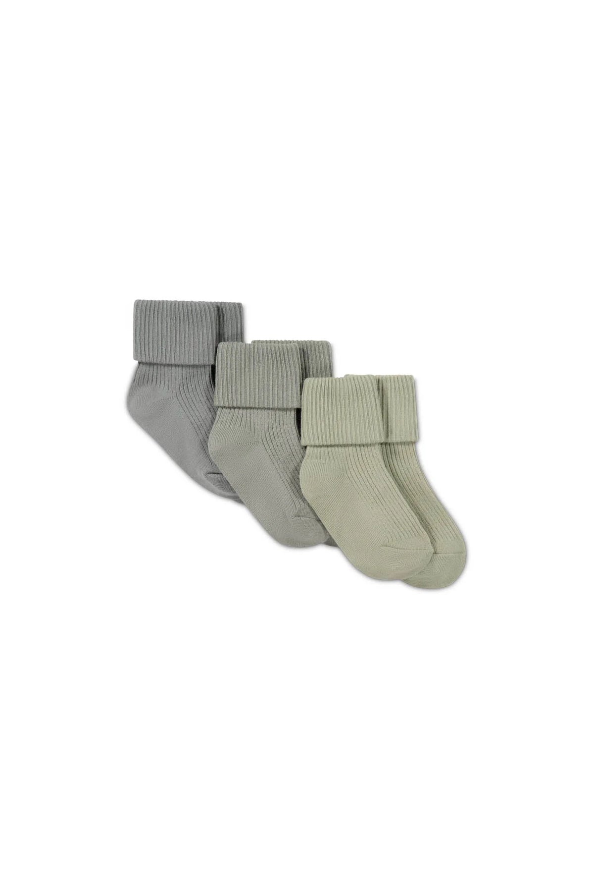 3PK Rib Sock | Sage/Moss/Clay