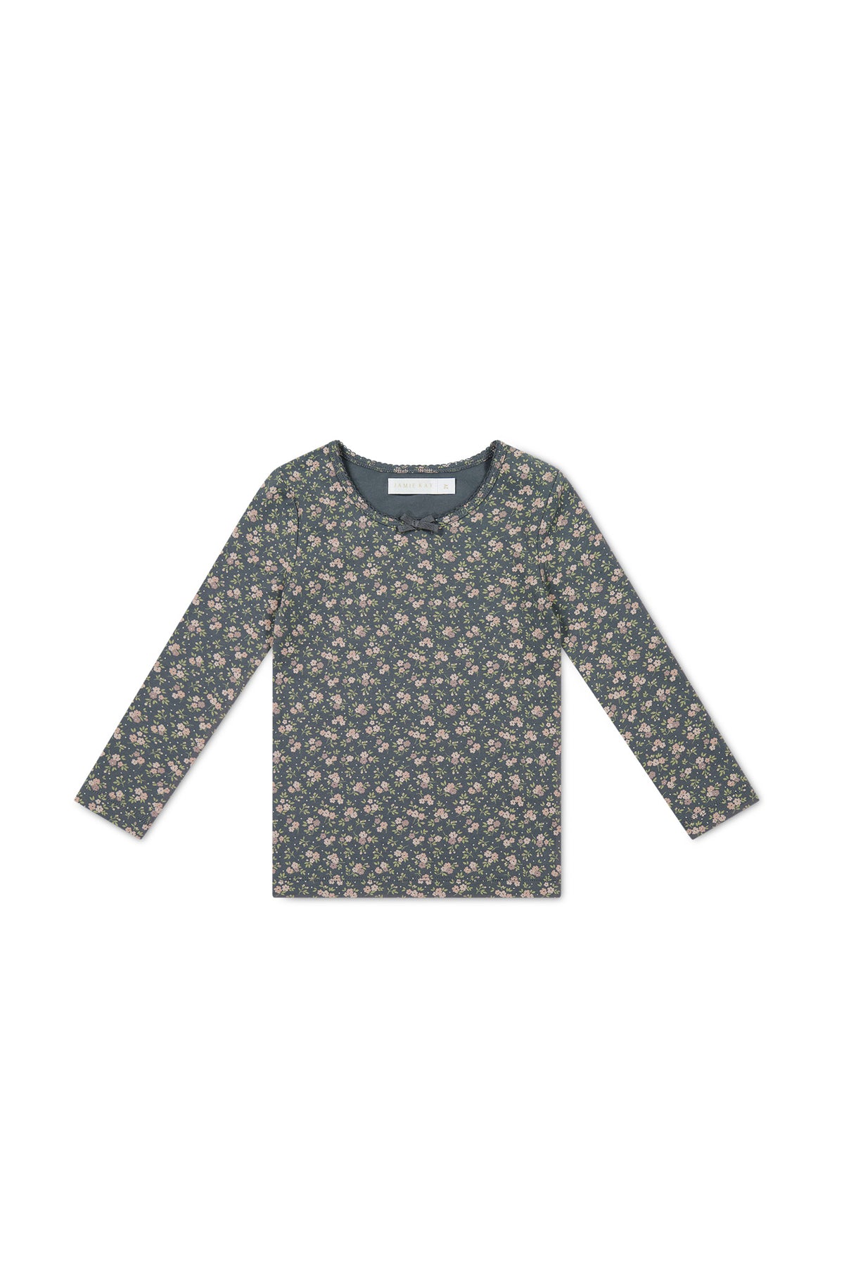 Organic Cotton Long Sleeve Top | Rosalie Floral Lava