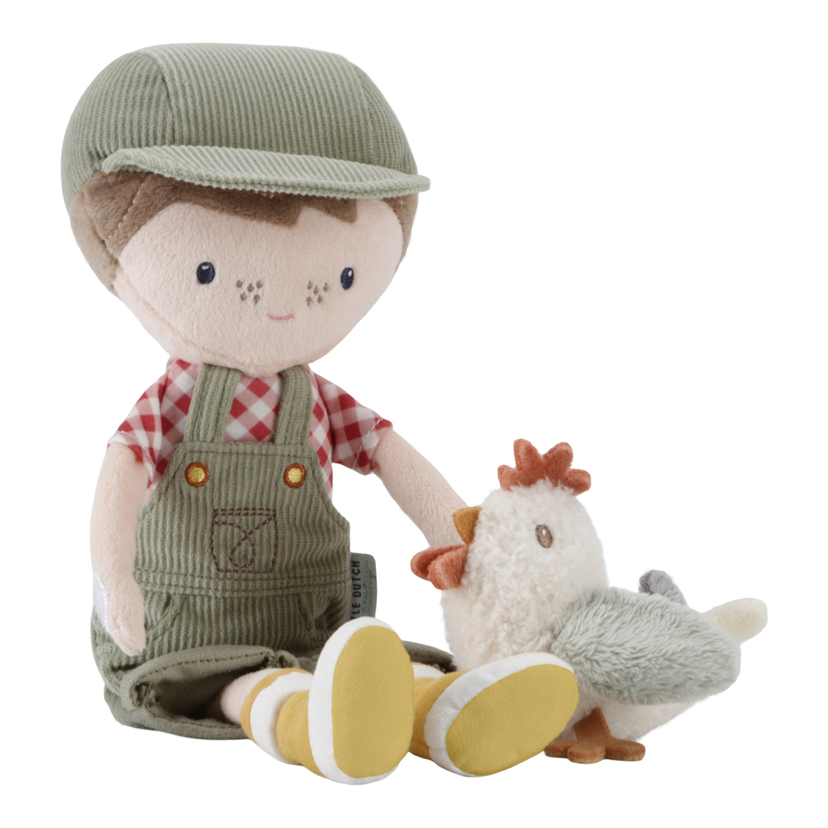 Cuddle Doll Farmer Jim with Chicken | 35cm