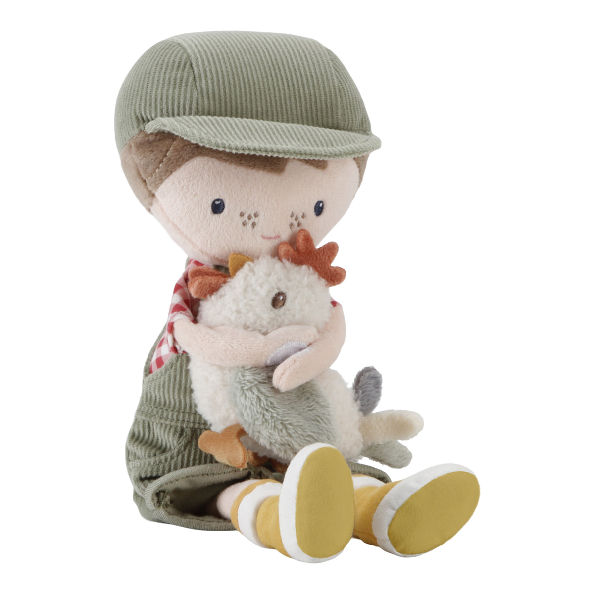 Cuddle Doll Farmer Jim with Chicken | 35cm