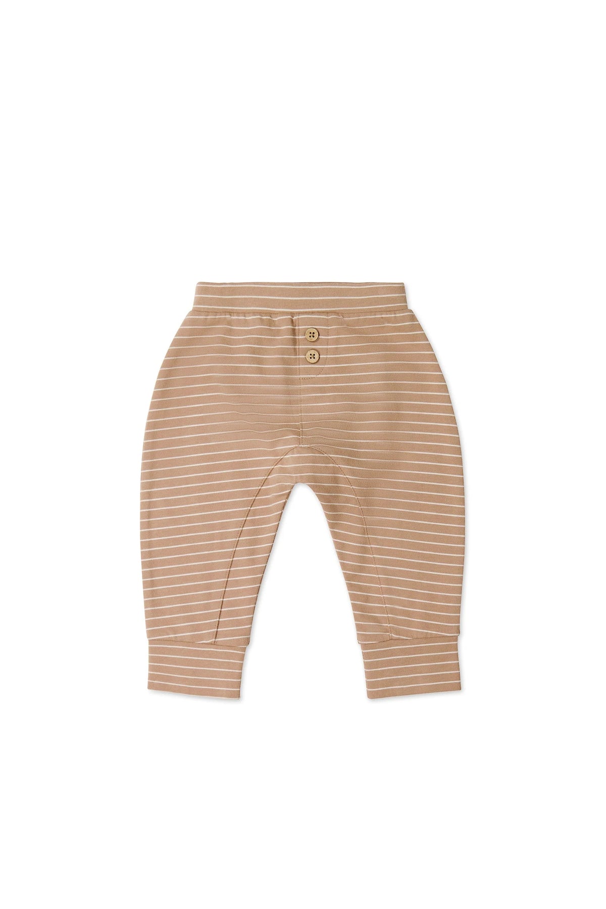 Organic Cotton Shaun Pant | Daily Stripe Pale Terracotta/Buff