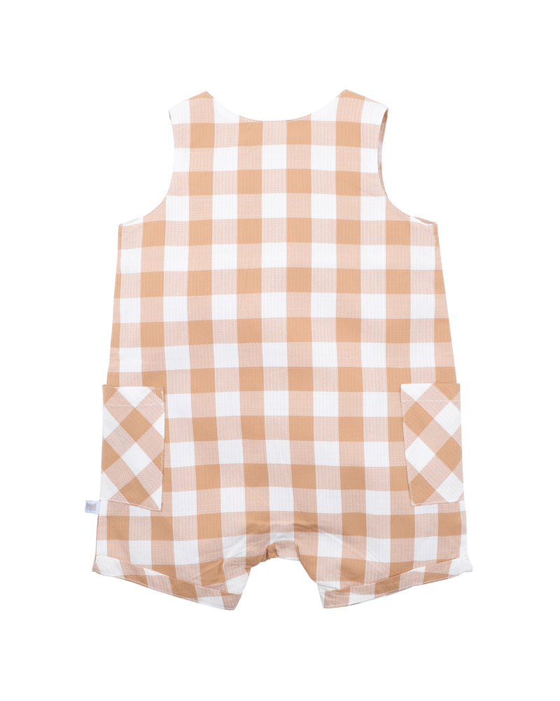 Caramel Check Romper