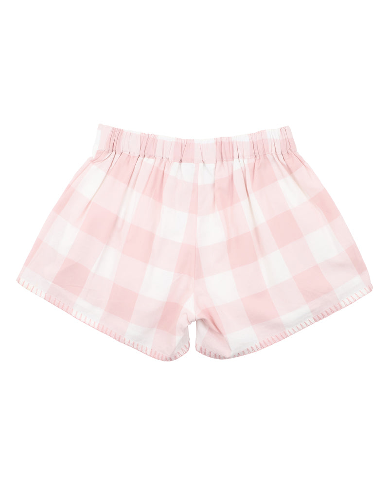 Lara Embroidered Check Shorts | 3-7