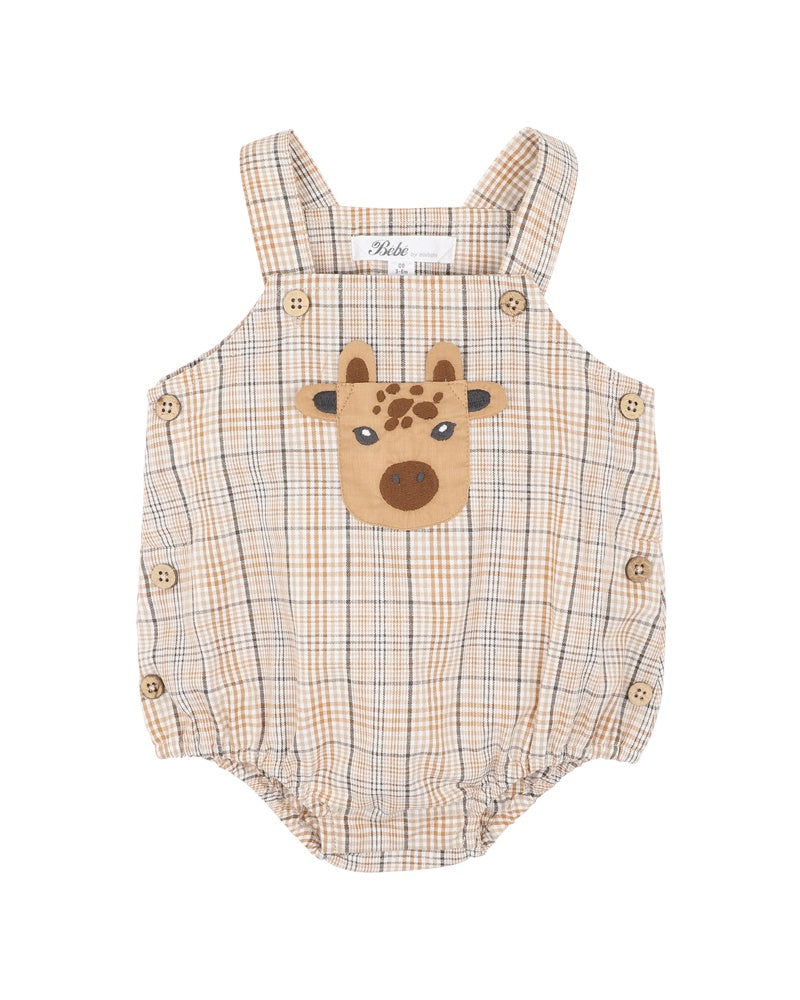 Ellis Giraffe Pocket Check Bodysuit