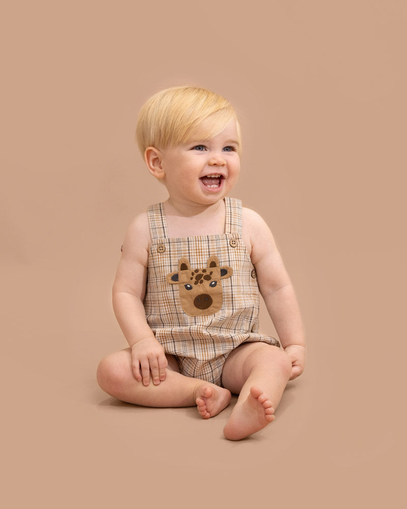 Ellis Giraffe Pocket Check Bodysuit