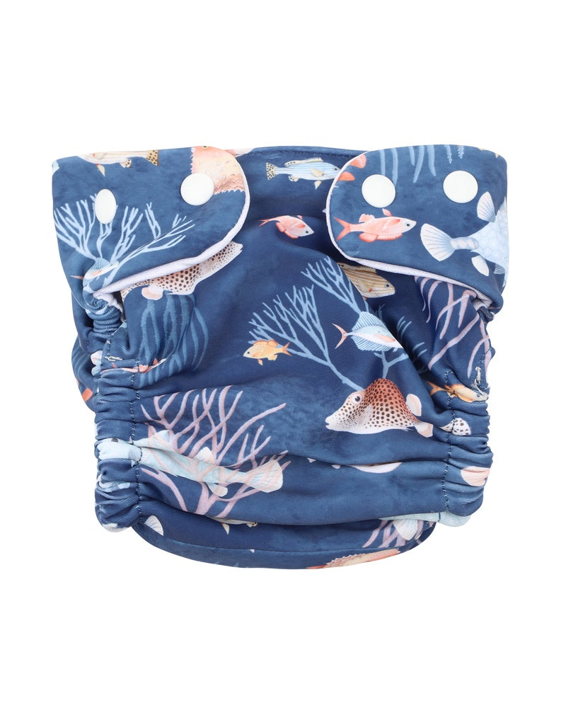 Aiden Print Aqua Nappy