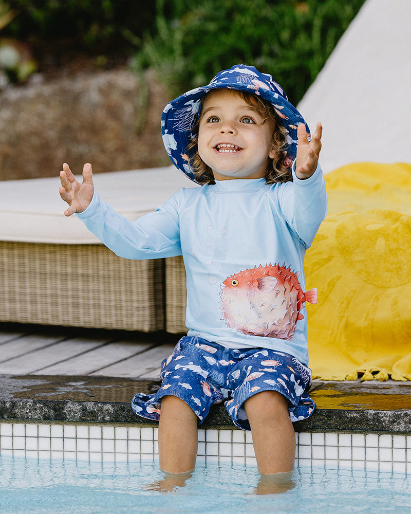 Aiden Blue Print Boardshorts