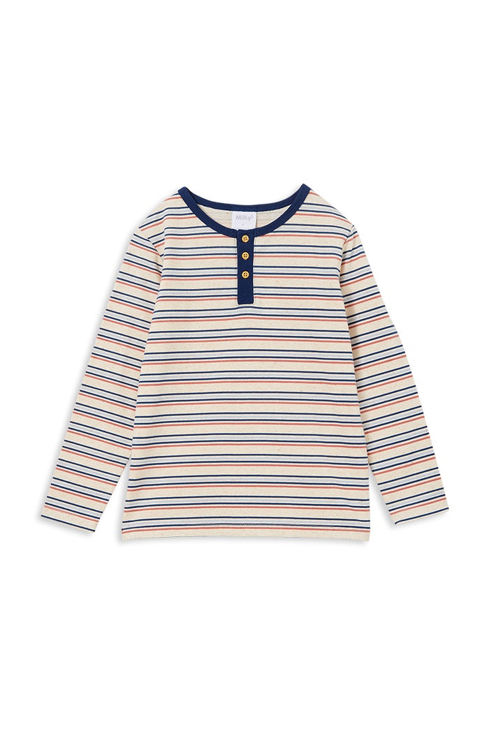 Natural Stripe Henley W24